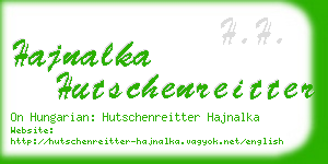 hajnalka hutschenreitter business card